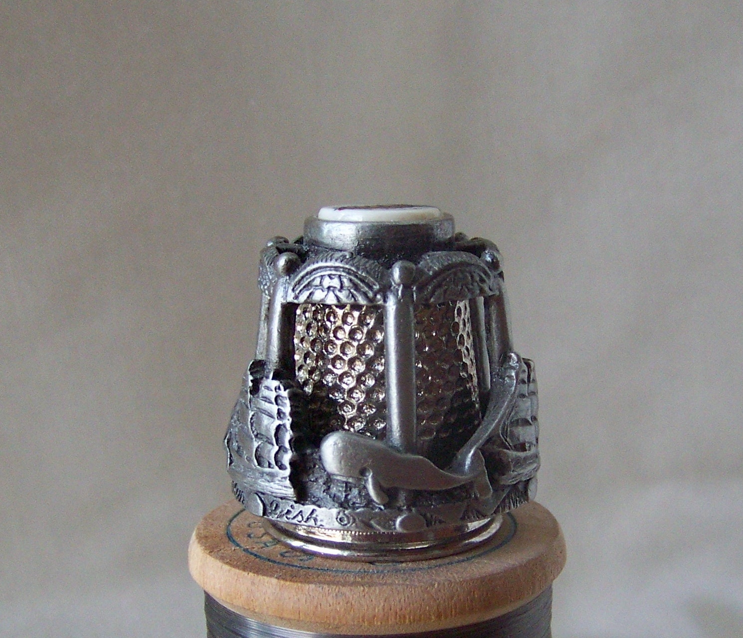 Carousel Pewter Thimble by Nicholas Gish