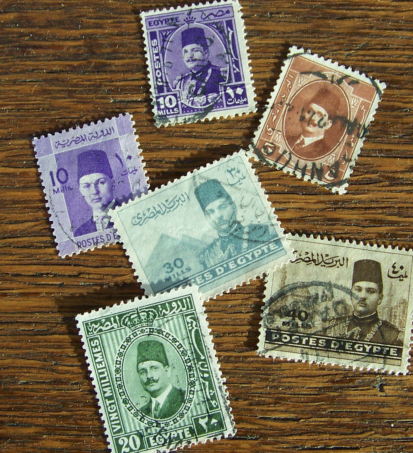 Vintage Postage Stamps Egypt 1940s