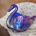 Vintage Amethyst Carnival Glass Swan Bowl