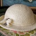Vintage White Hat 1920s Rhinestone Pin