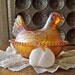 Vintage Carnival Glass Hen Serving Bowl