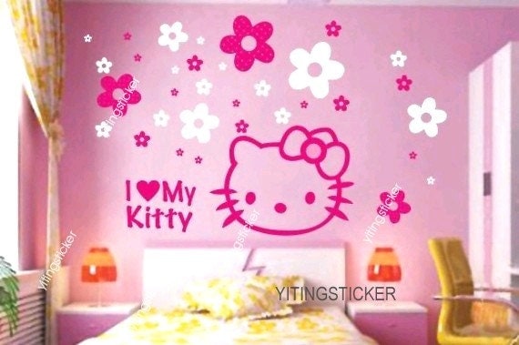 modern decor wall sticker art deco hello kitty by yitingsticker