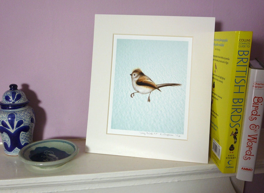 Limited Edition bird illustration print - 'Long-tailed Tit'