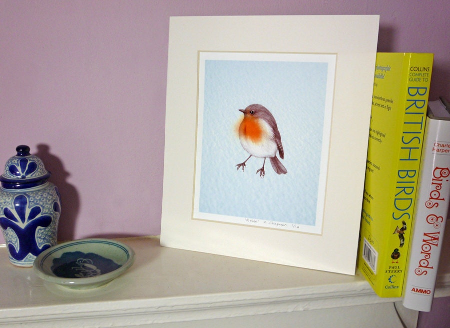 Limited Edition bird illustration print - 'Robin'