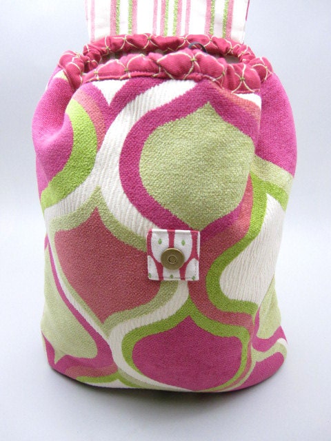 Pink and Green Backpack