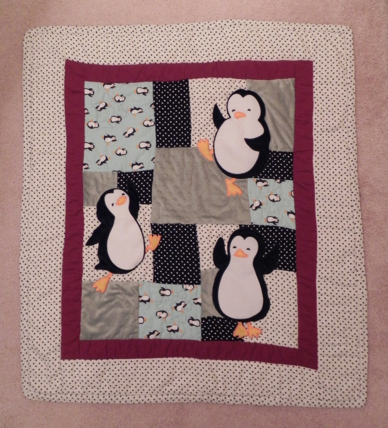 penguin-baby-quilt-by-thehopechestbyblair-on-etsy