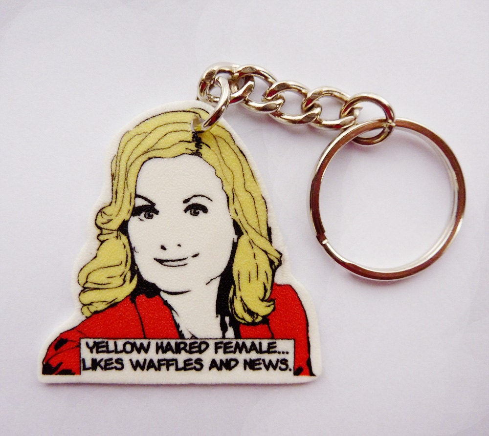Parks and Recreation - Leslie Knope - Yellow Haired Female keychain