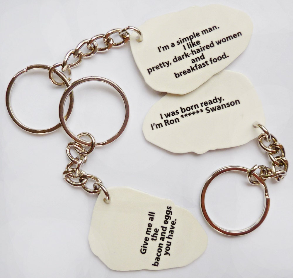 Ron Swanson, Famous quotes Keychains.