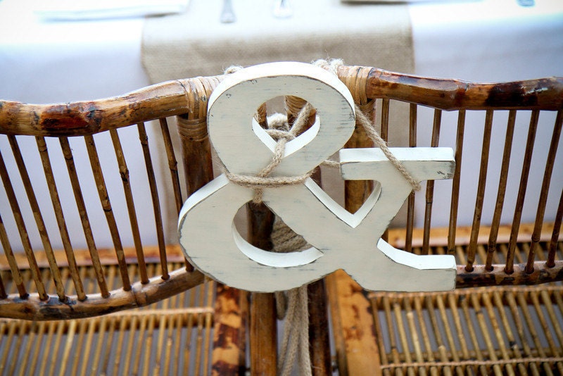 Ampersand Cream Shabby Chic Wedding Decor Photo Prop 10 inch