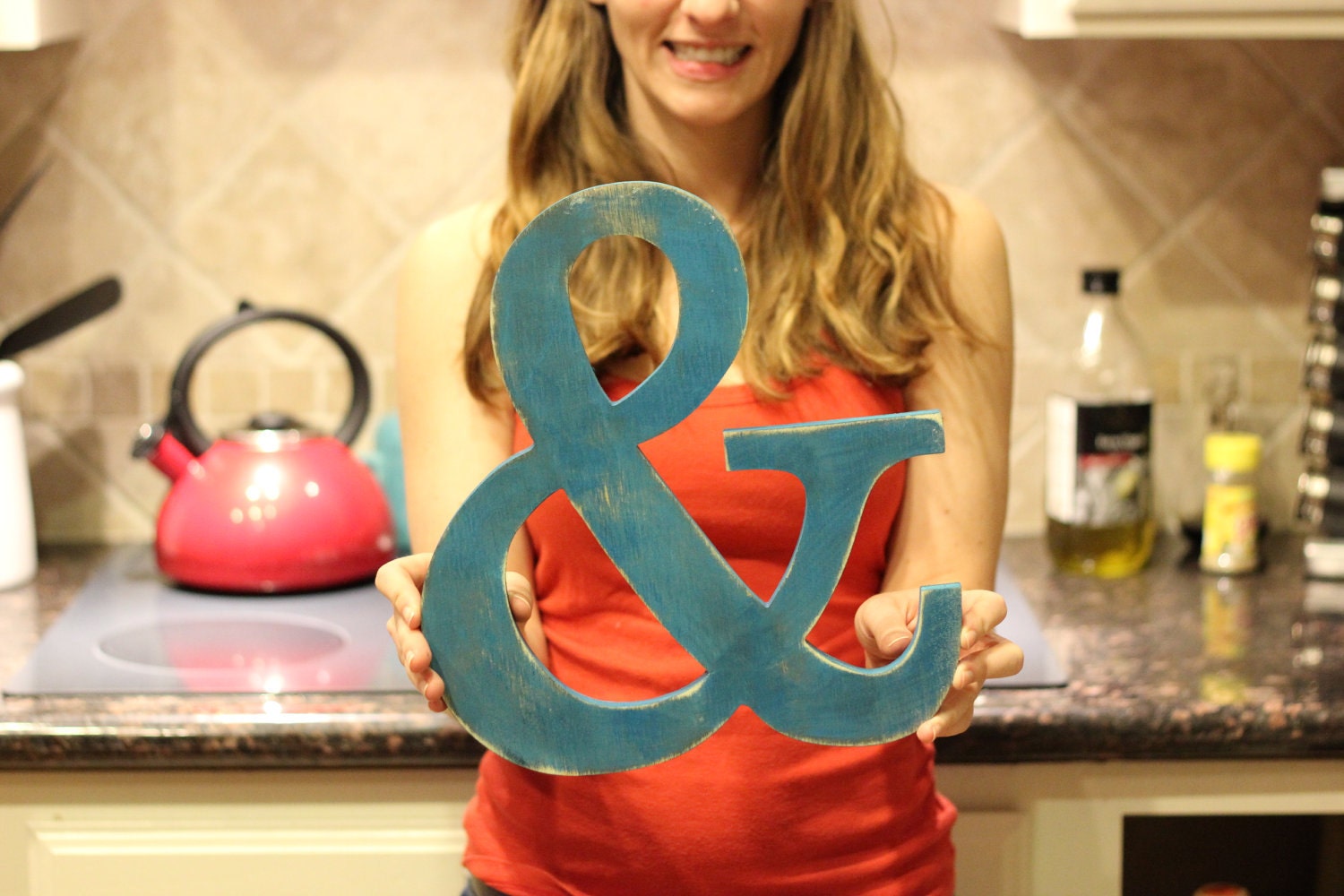 Ampersand Wedding Decor Photo Prop Large 15 Inch Customizable Color of Your Choice Vintage Style