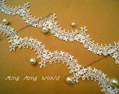 Venice Flower Lace Trim - 3 Yards Ivory Flower Wave Lace Trim