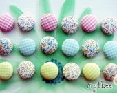 3/4 Inch Fabric Covered Buttons - Set Of 18 - After the rain