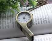 Pretty retro copper big whistle can whistle pocket watch necklace pendant vintage style