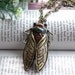 Pretty retro copper glaze Cicada necklace pendant jewelry vintage style