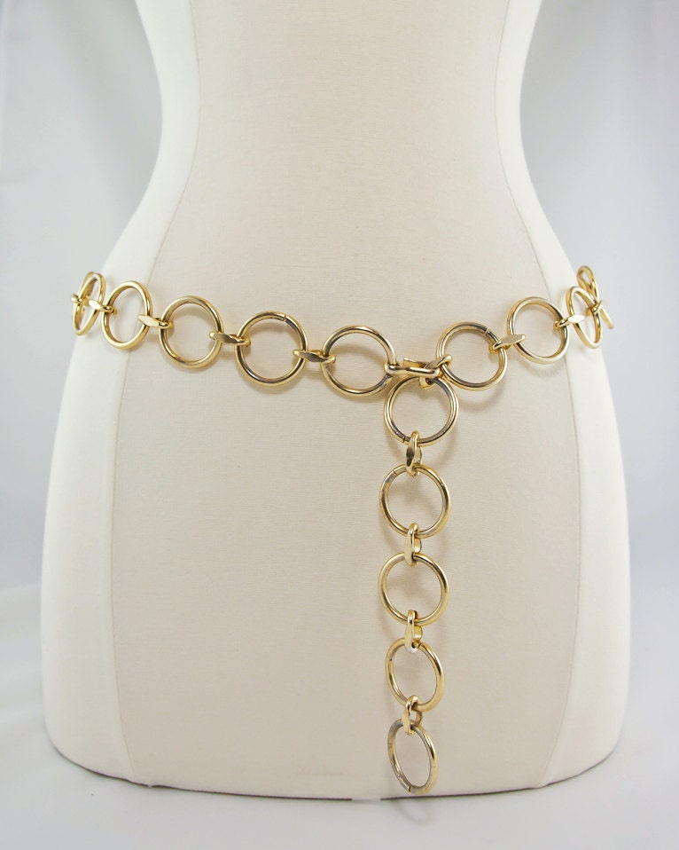 1960s Gold Circle Chain Belt by SweetTrashVintage on Etsy