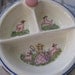 Antique Vintage Little Bo Peep Pink Lamb Divided Baby Childs Plate Dish Warmer With Chrome Bottom & Lid