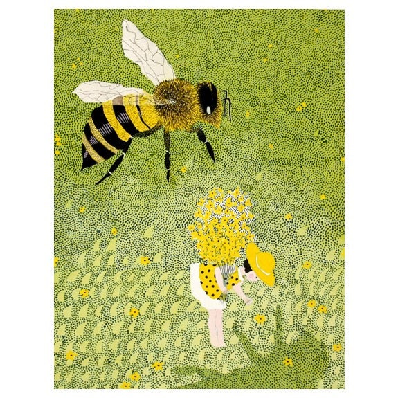 Bee greeting card - NGIllustration