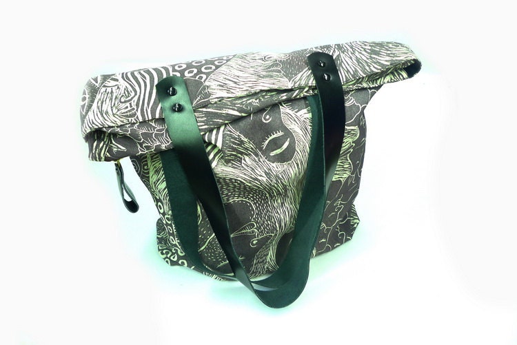 Tote Bag ( Handmade printed woodblock ) in Reverie of Happiness, Kasploy 071