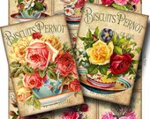 Antique TEA ROSE Digital Collage Sheet Instant Download Printable Image for Scrapbooking Decoupage Tags Crafts GalleryCat CS156