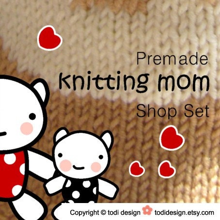 Premade Etsy Shop Set- Knitting mom - Il_570xn