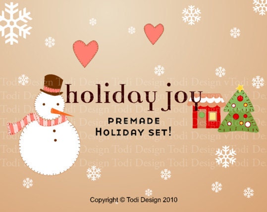 Holiday Joy - Premade Etsy Holiday / Winter Banner set Il_570xn