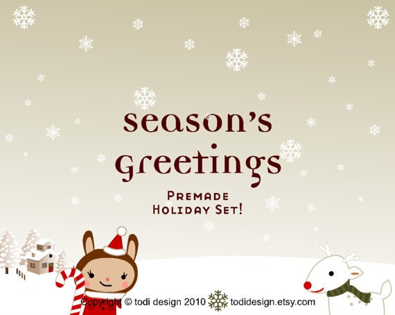 Premade Etsy Holiday / Winter Banner set - Season's Greetings Il_570xn