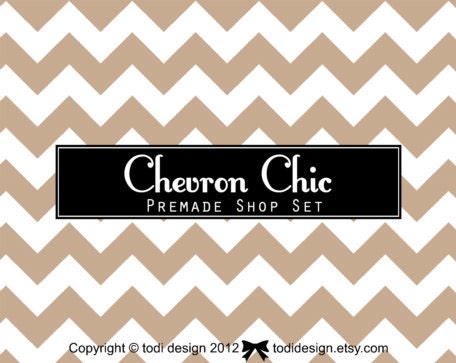 Chevron Chic Premade Etsy Shop Banner set Il_570xn