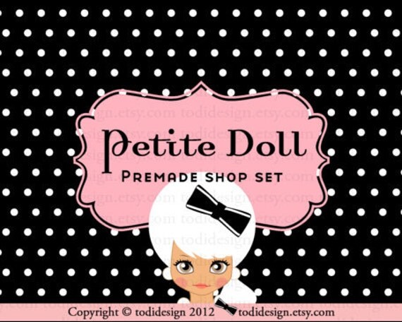 Petite Doll - Premade Etsy Shop Banner set Il_570xn