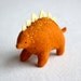 orange stegosaurus - dinosaur plush, felt soft sculpture by royalmint