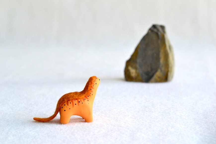 miniature dinosaur figurine - orange brontosaurus