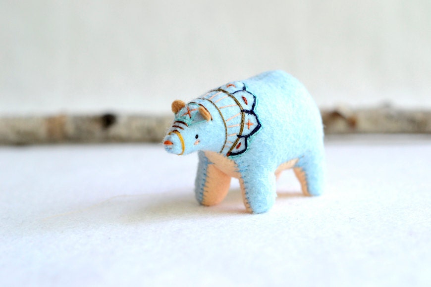 baby blue spirit bear 2 - soft sculpture animal