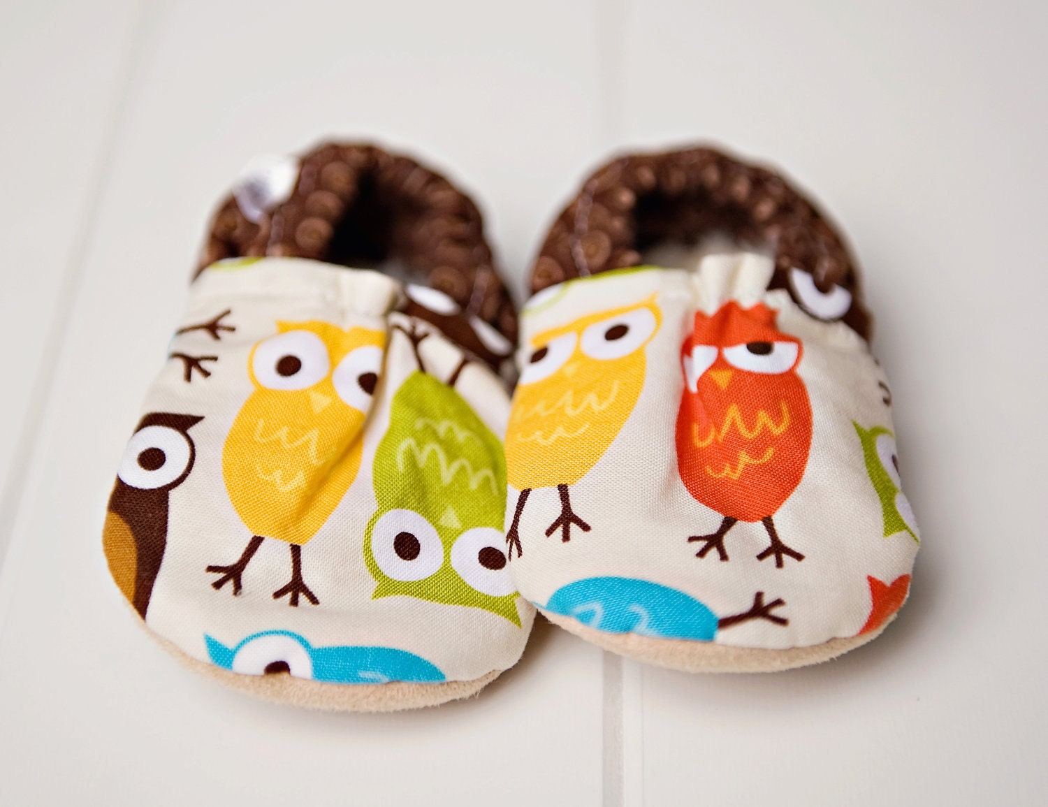 Who Me Owl Bison Booties Size 0 to 6 Months Newborn Ready to Ship