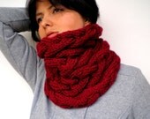Love Dark Red Cowlnwck Super Soft Acrilyc Yarn Neckwarmer Woman  Cowl NEW COLECTION