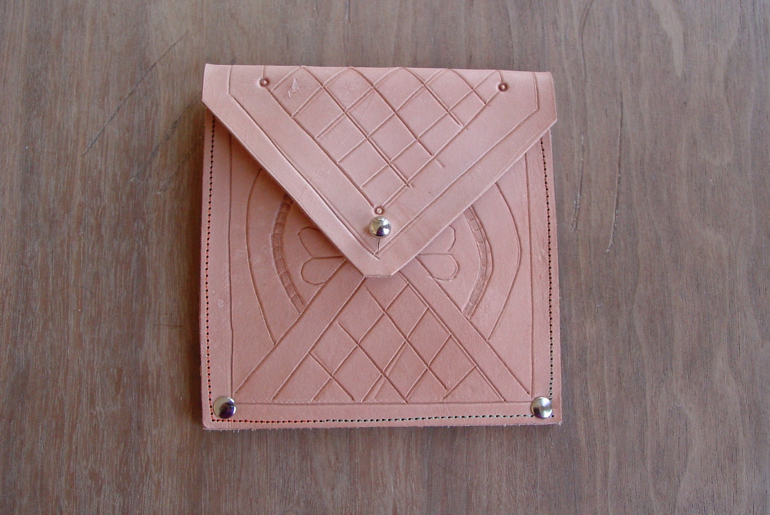 carved leather envelope wallet
