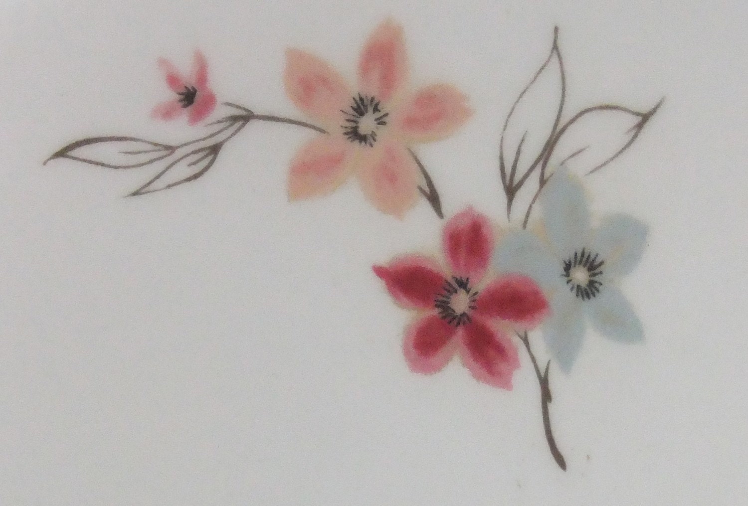 Vintage Delphine Bone China tea set - shabby chic - duck egg blue / aqua