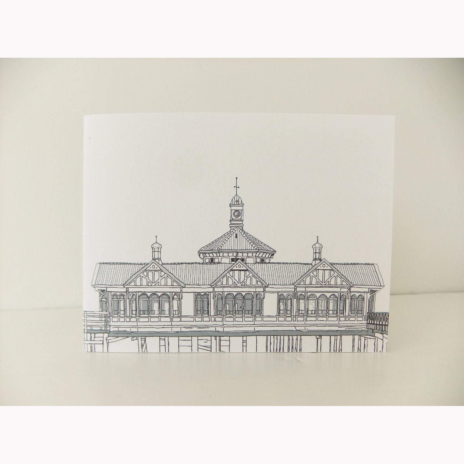 Handmade Notebook - Dunoon Pier, Scotland - Black and White Journal