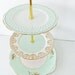 Mint Tiered Cake Stand - Vintage China 3 tier Cake stand, tiered Cupcake stand - fabulous for a wedding, birthday, shower and afternoon tea