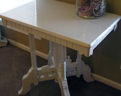 Hi-Gloss White Painted Vintage Eastlake Style Side Table