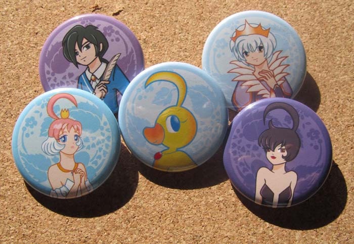 Princess Tutu anime pin back buttons Set of 5