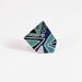 Sterling Silver Brooch - Geometric Design - Cold Colors - OOAK