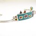 Sterling Silver Bracelet - Geometric Design - Colorful - OOAK