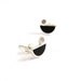 Sterling Silver Earrings - Little Birds - Black and White Ear Studs