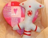 Four Eyes the Soft Plush Creepy Cute Hand-Sewn Alien Monster Doll Figure OOAK