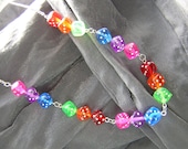 Gamer Girl Rainbow Dice Necklace - Handmade by Rewondered D225N-00254