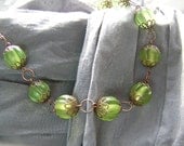 Chunky Green and Copper Large Bead Necklace - Handmade by Rewondered D225N-00349