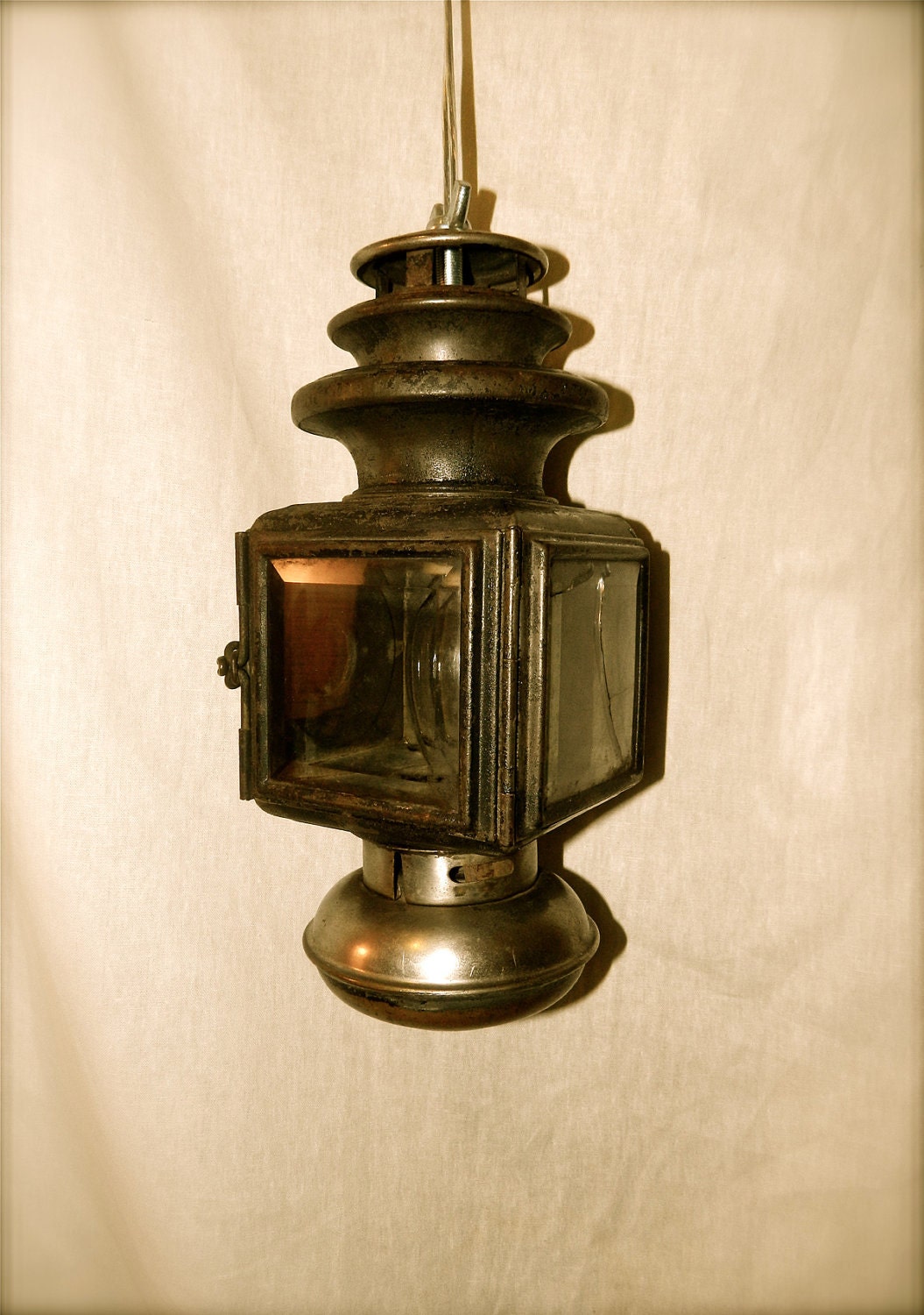 Repurposed Vintage Model T Ford Corcoran Lamp Pendant Light / Steampunk - SALE