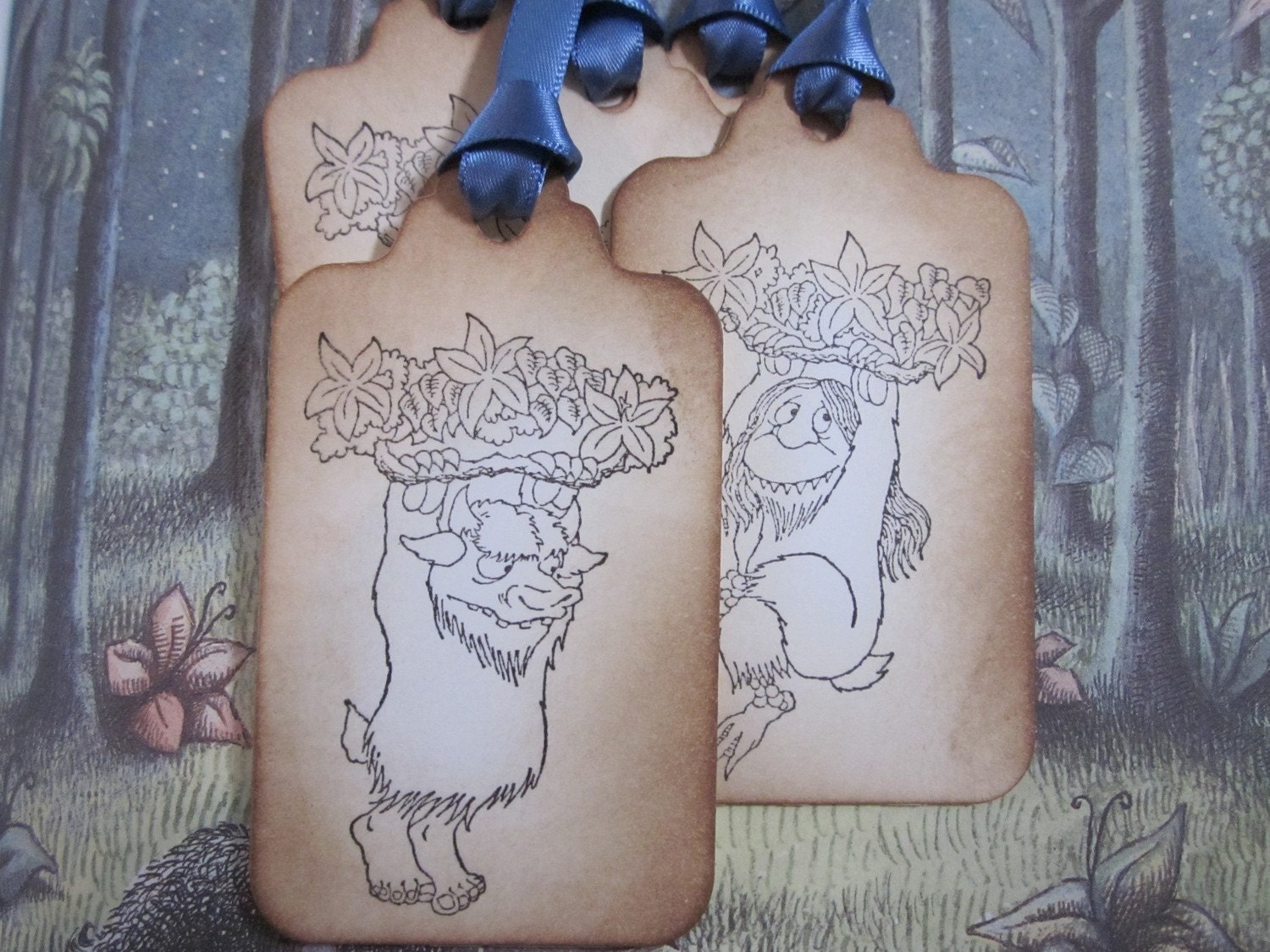 Where the Wild Things Are Tags- Vintage Appearance - Set of 5