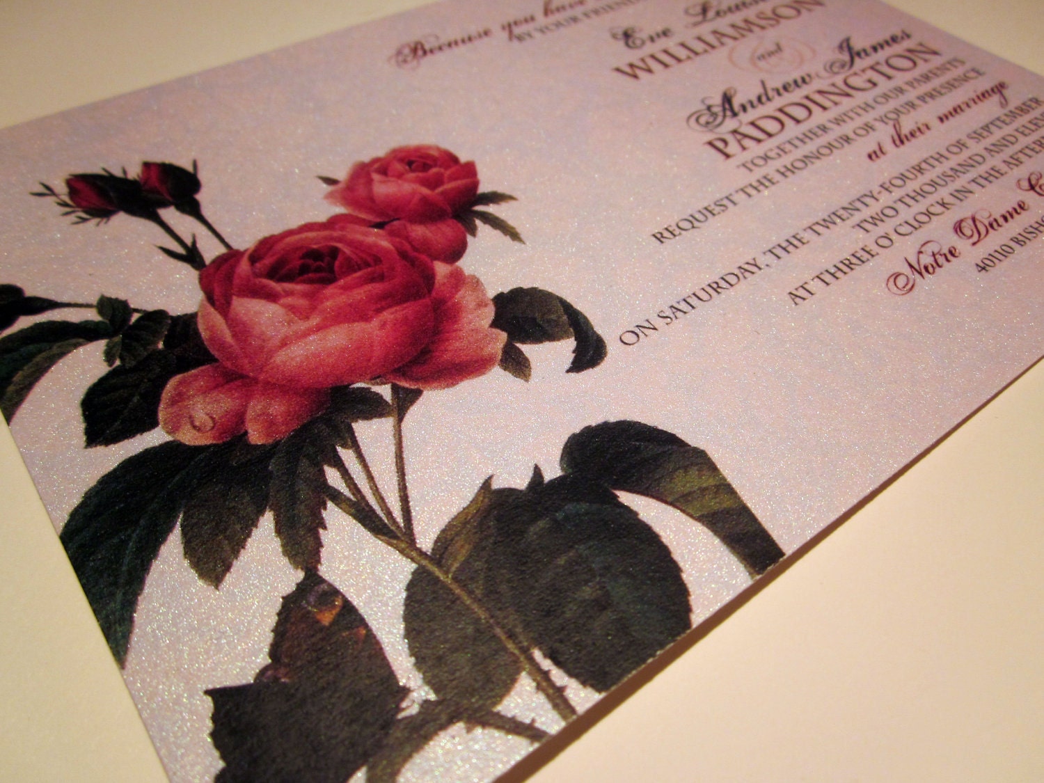 Vintage Wedding Invitation Sample - Whimsical French Baroque  - Eve Collection
