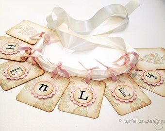 Cupcake/Sugar and Spice Birthday Banner/Garland- Vintage Appearance PERSONALIZE