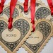 Valentine Heart Tags - Vintage Appearance - choose between 5 sentiments - set of 5